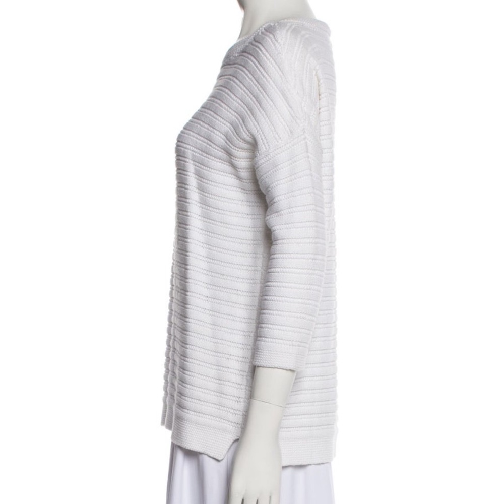 White Ribbed Knit Sweater - Picture 2 of 3